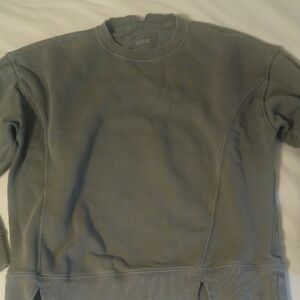 aerie Sweatshirt XXS distressed olive green